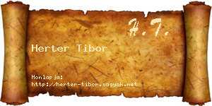 Herter Tibor névjegykártya
